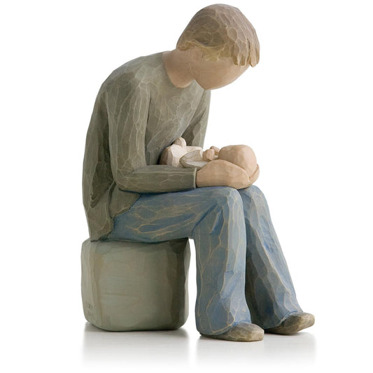 Willow Tree: New Dad - Father sitting holding Baby