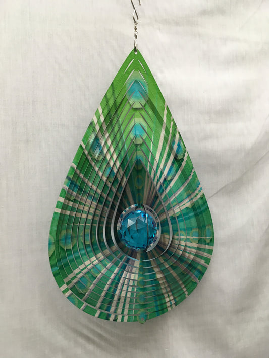 Teardrop Green Large - Wind Spinner