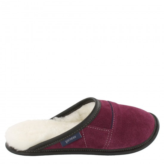 Ladies Slip-on - 9/10 Plum / White Fur: Garneau Slippers