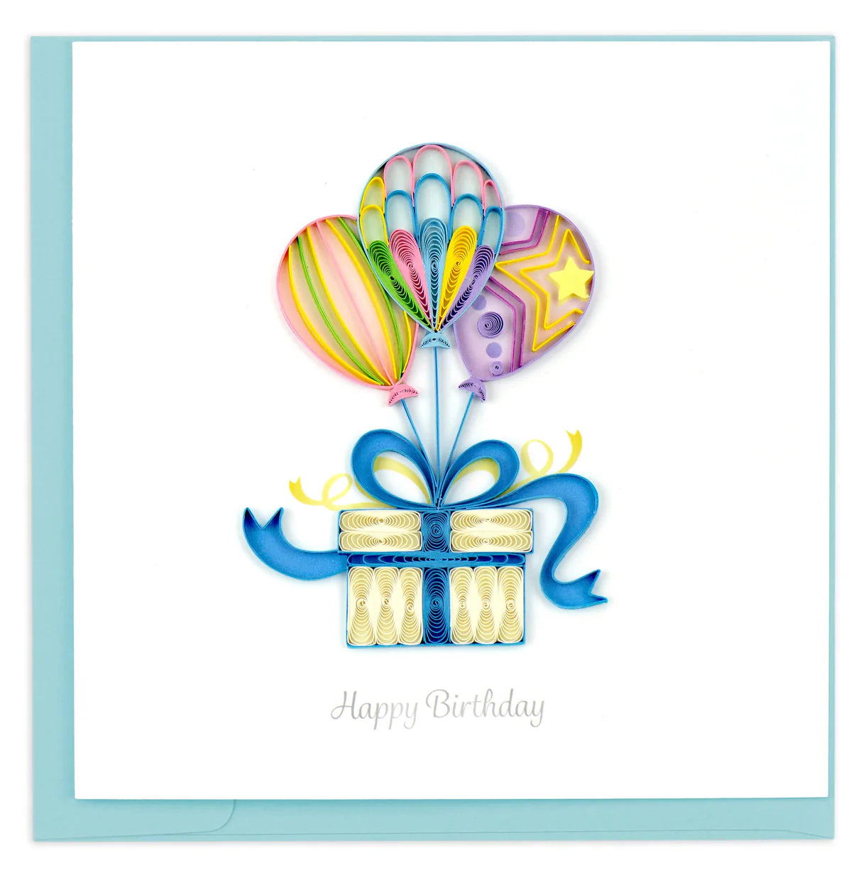 Quilling Card - Balloon Surprise - handcrafted - Blank inside