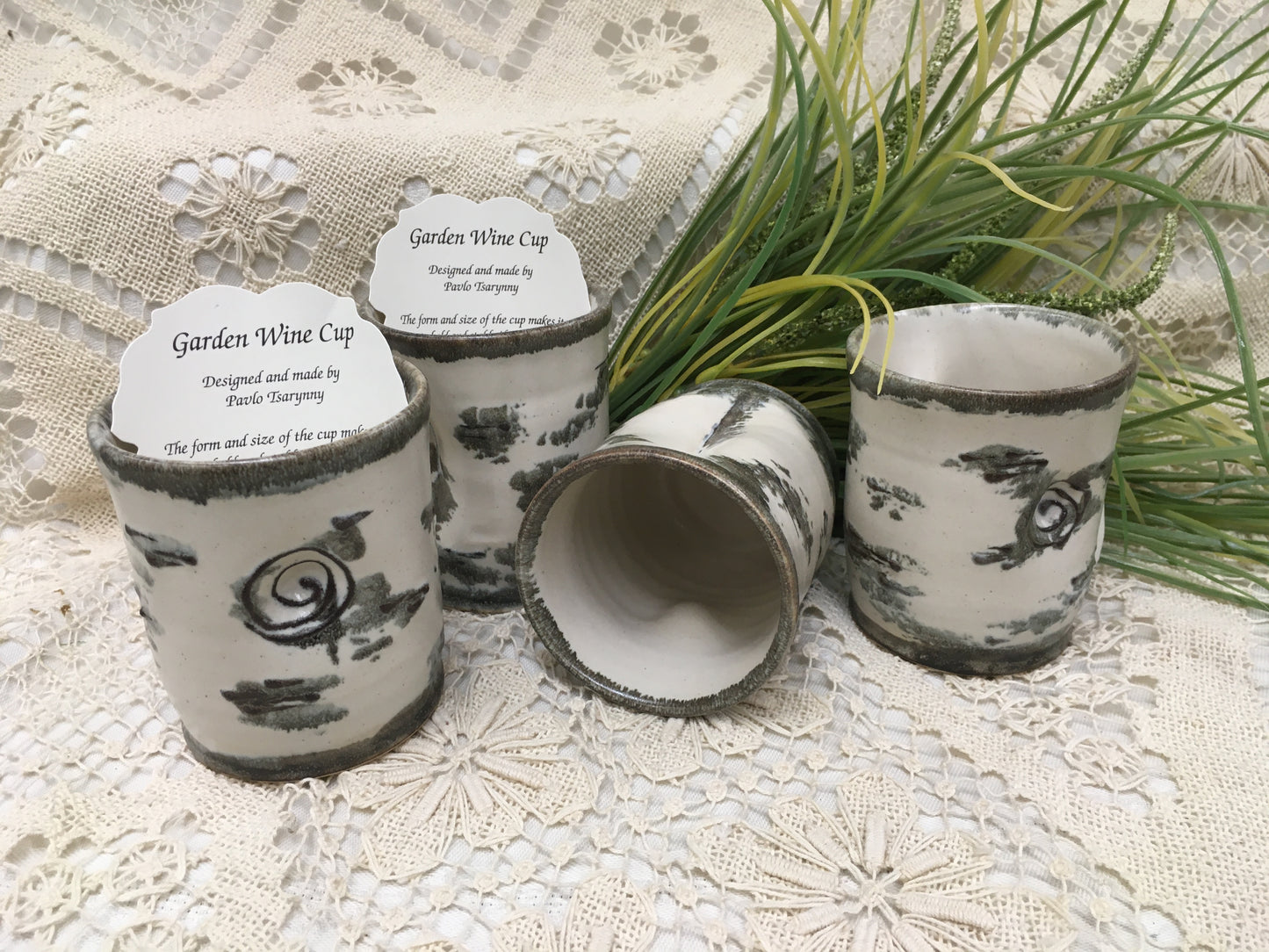 Garden Wine Cup, Birch Bark - Pavlo Pottery - Canadian Handmade