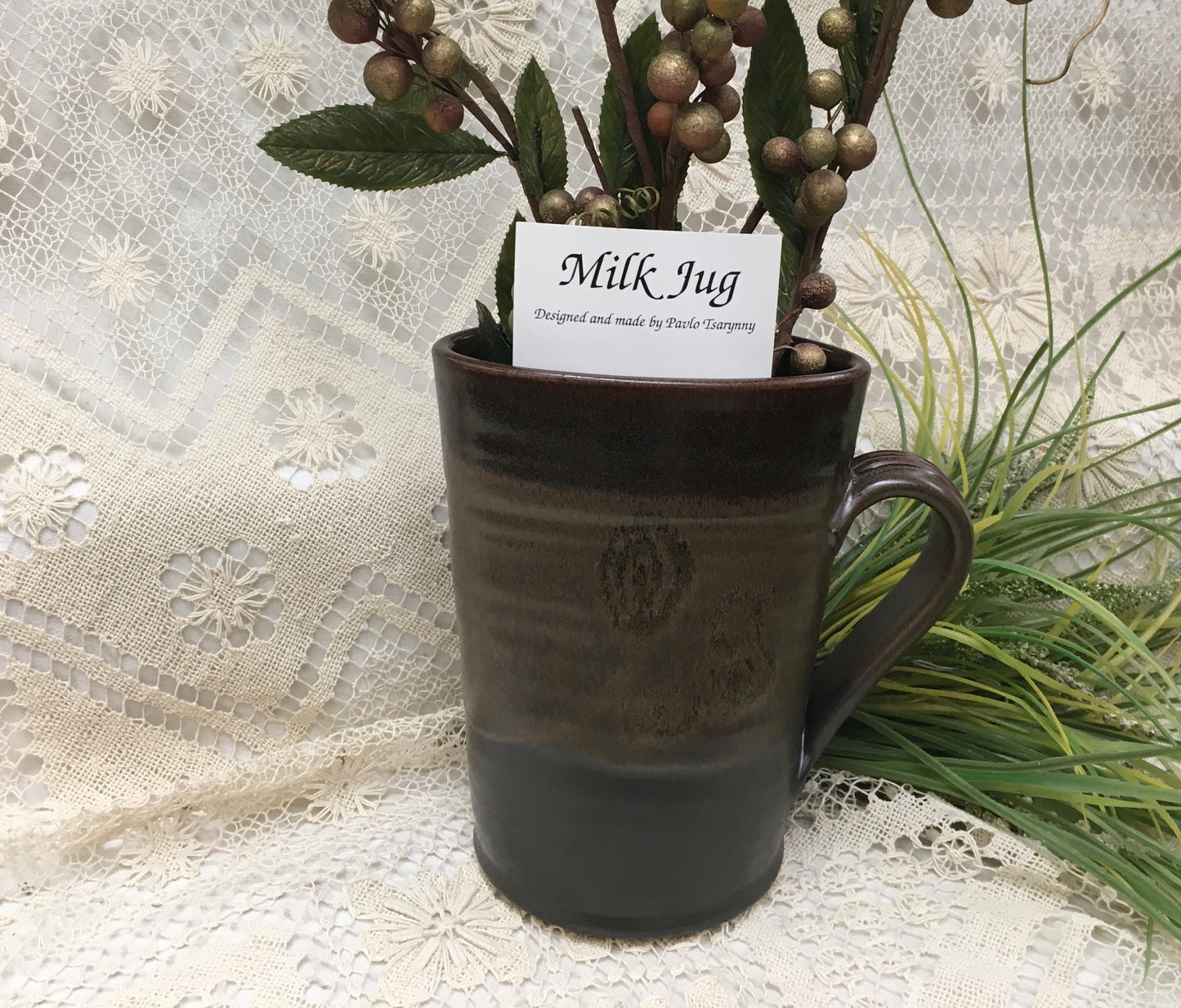 Milk Jug, Brown - Pavlo Pottery - Canadian Handmade