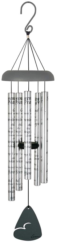 Wind Chime - 30" - Serenity Prayer  Wording - Black - Sonnet Series