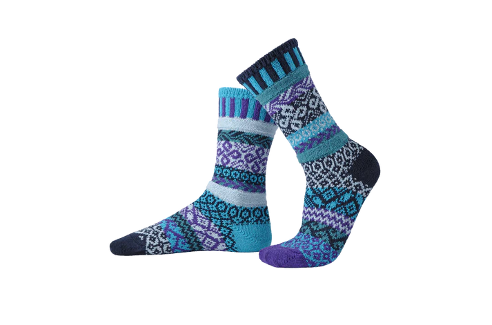 Water - Extra Large - Mismatched Crew Socks - Solmate Socks