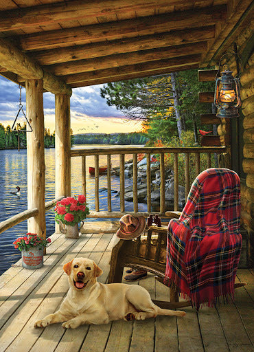 Tray Puzzle, Lake Cabin Labrador - 35 pieces - Cobble Hill
