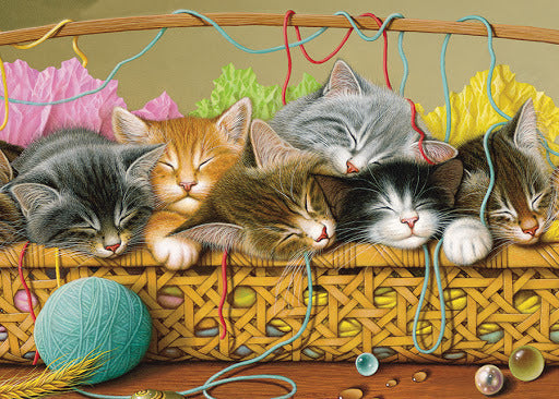 Tray Puzzle, Kittens in Basket - 35 pieces - Cobble Hill
