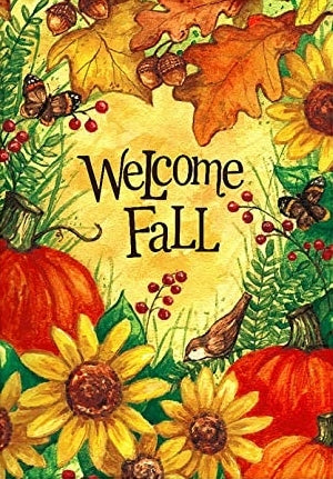 Welcome Fall - House Flag - Fall 28" x 40"