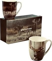 Bateman - Moose - Canadian Artist - Set of Two Fine Bone China Mugs in Collector Box