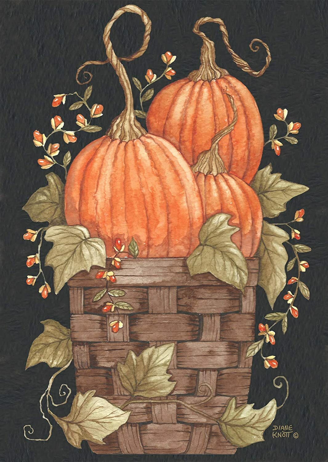 Pumpkin Trio - Garden Flag - 12.5 " x 18" - Briarwood Lane