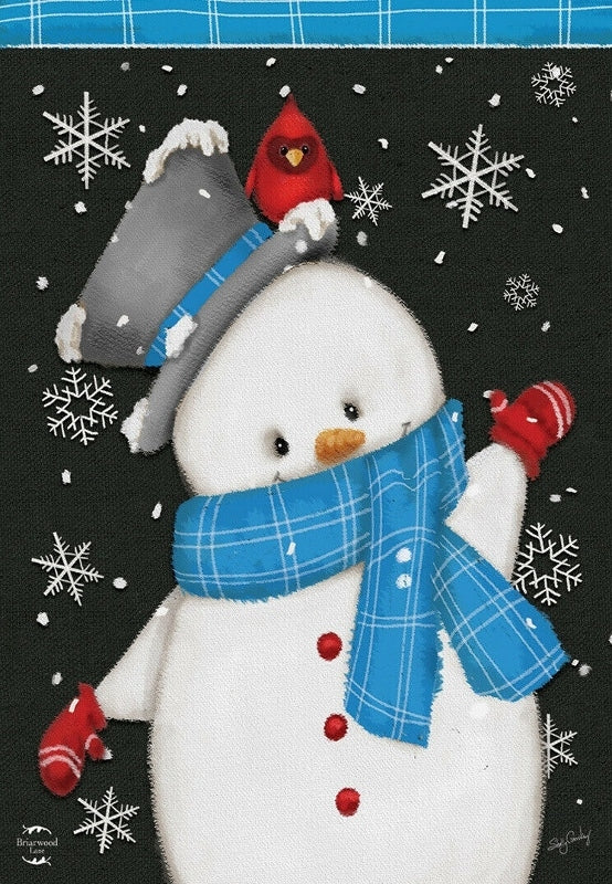 Jolly Winter Snowman - Garden Flag - 12.5 " x 18"