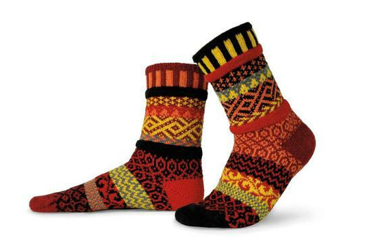 Fire - Large - Mismatched Crew Socks - Solmate Socks