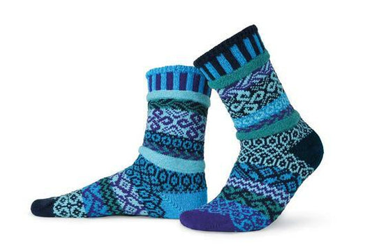 Water - Large - Mismatched Crew Socks - Solmate Socks