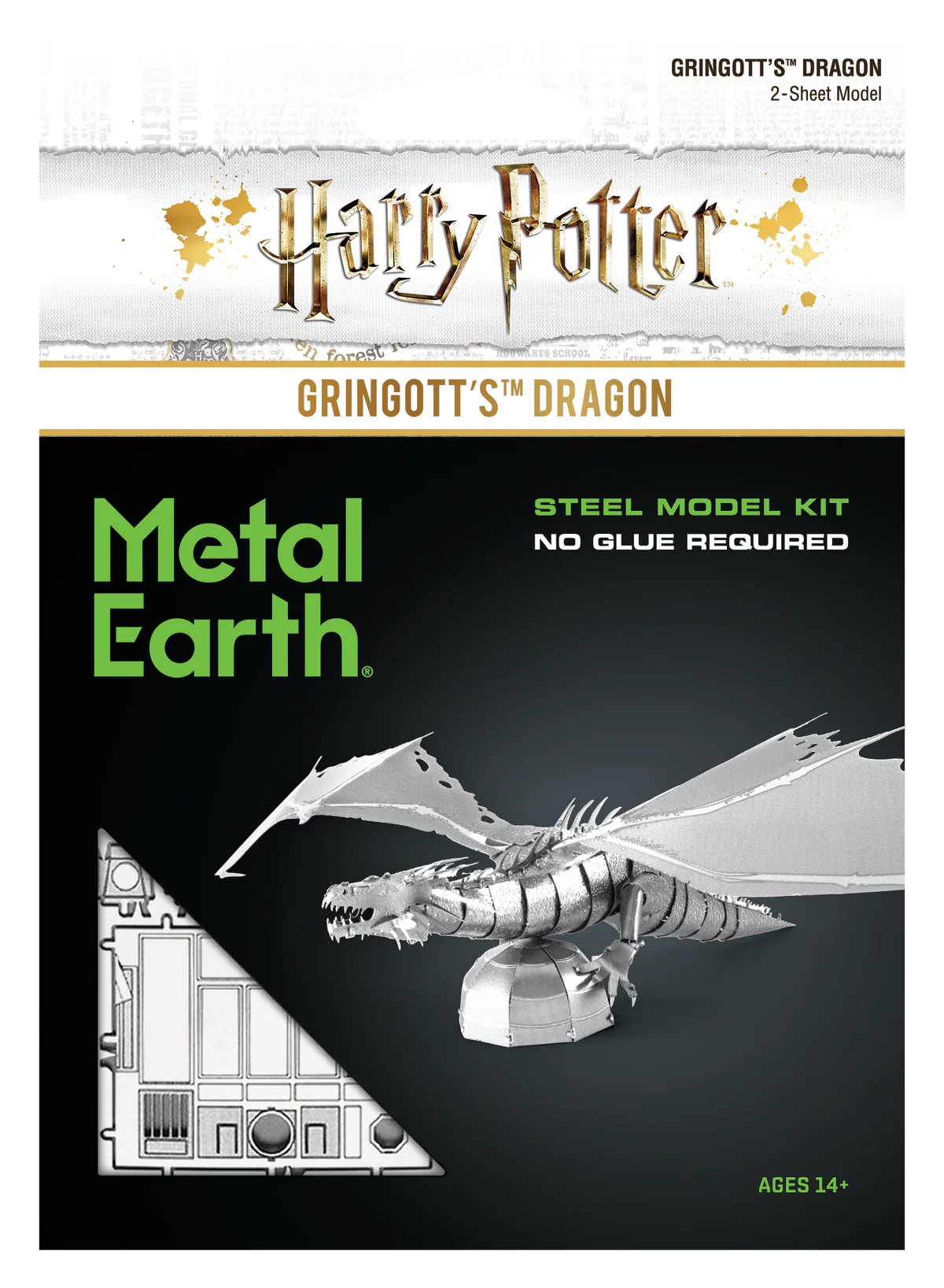 Metal Earth - Gringotts' Dragon - Harry Potter - Steel Model Kit - 2 Sheet Model
