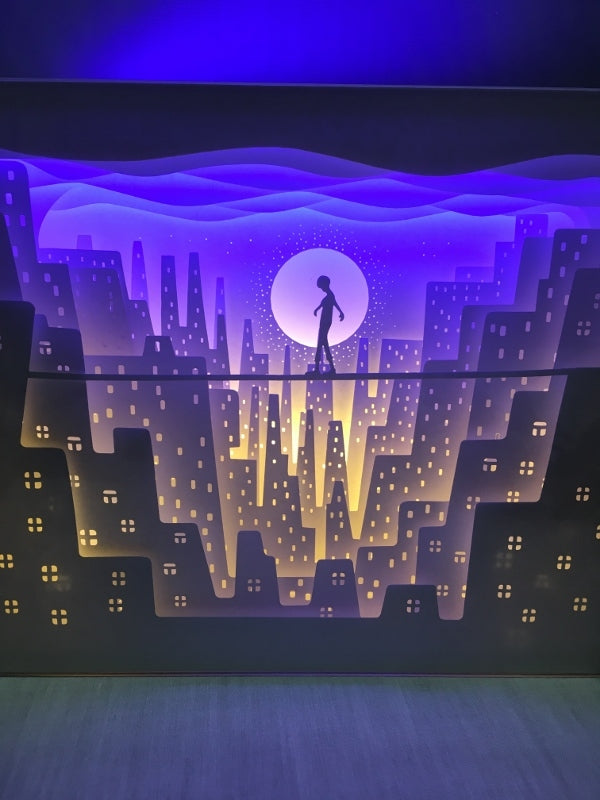 Alone - Paper Art Led Light Box