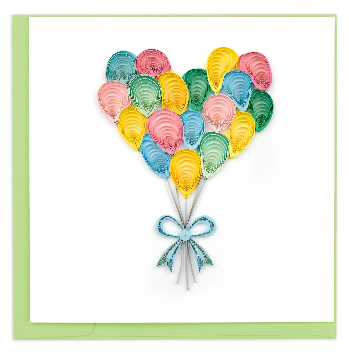 Quilling Card - Heart Balloon Bunch - handcrafted - Blank inside