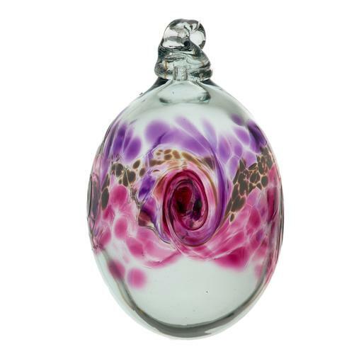 2" Van Glow Oval Friendship Ball - Purple/Pink - Canadian Blown Glass