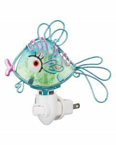 Night Light - Fish - hand-painted glass - 120v bulb included