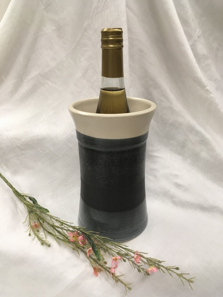 Wine Cooler, Black & White - Pavlo Pottery - Canadian Handmade