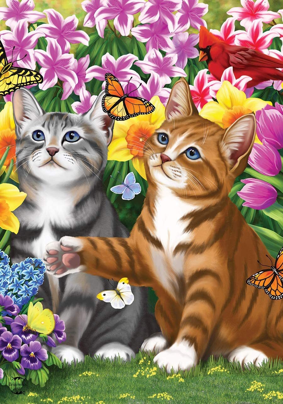 Garden Kittens - Garden Flag - 12.5 " x 18"