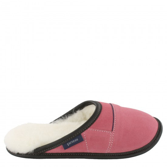Ladies Slip-on - 7.5/8.5  Potpourri Rose / White Fur: Garneau Slippers