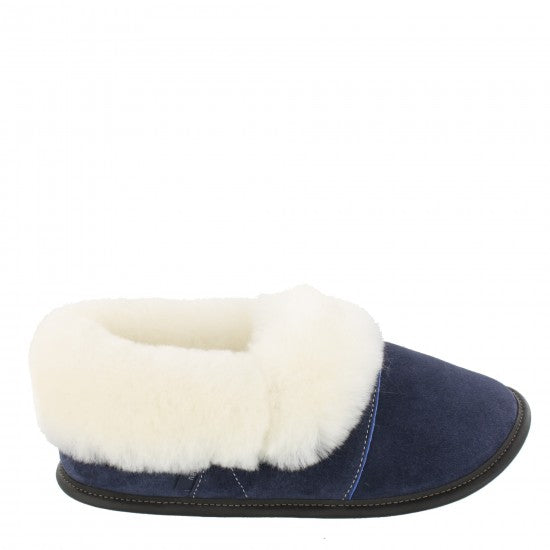 Ladies Low-cut - 7.5/8.5  Navy / White Fur: Garneau Slippers