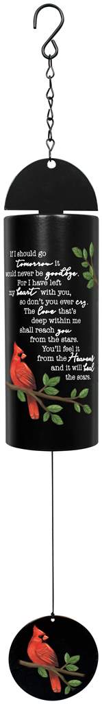 Wind Chime - Tomorrow - Deep Single Tone - 22" Cylinder Bell - Red Cardinal