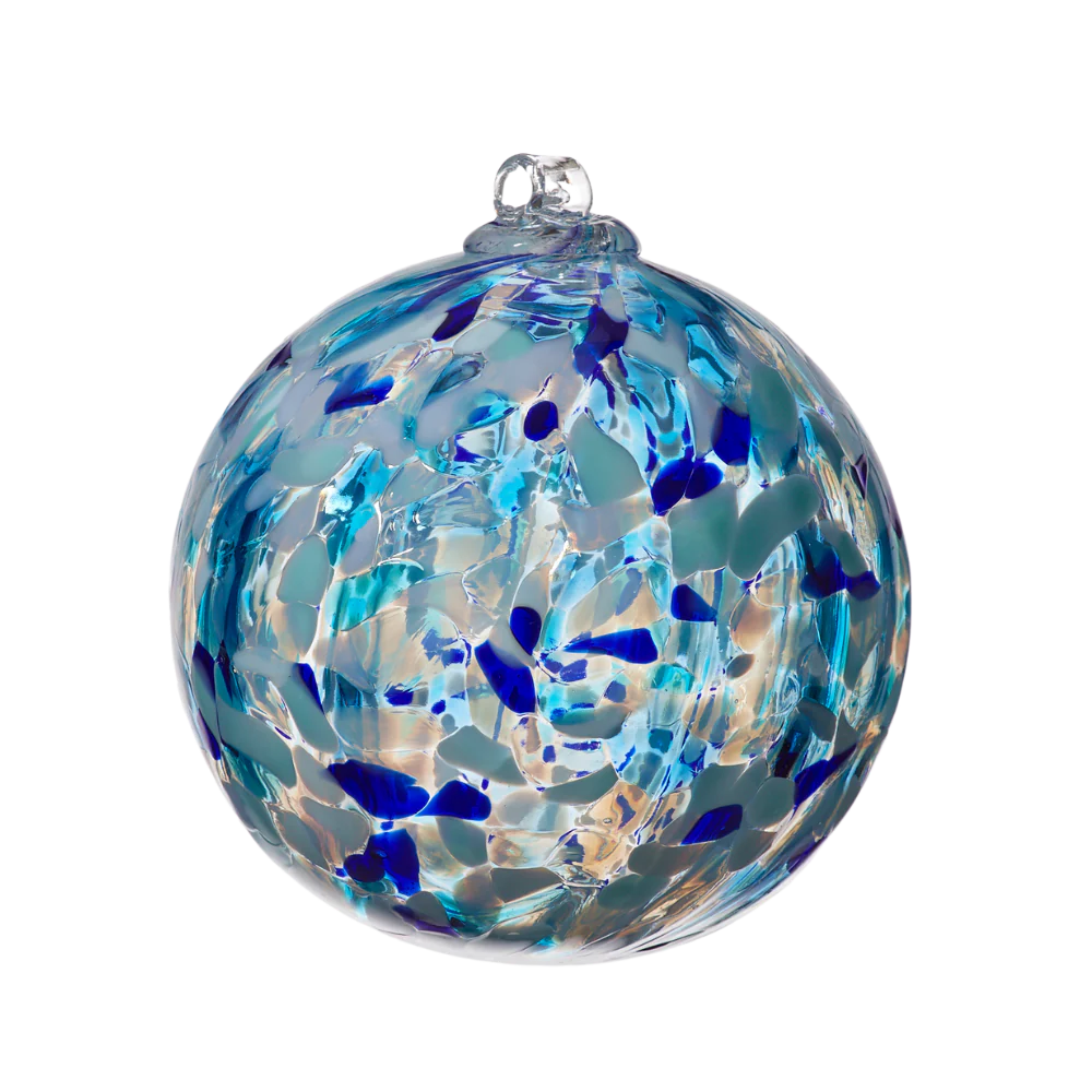 6" Nature's Whimsy Orb - Cool Blue - Canadian Blown Glass