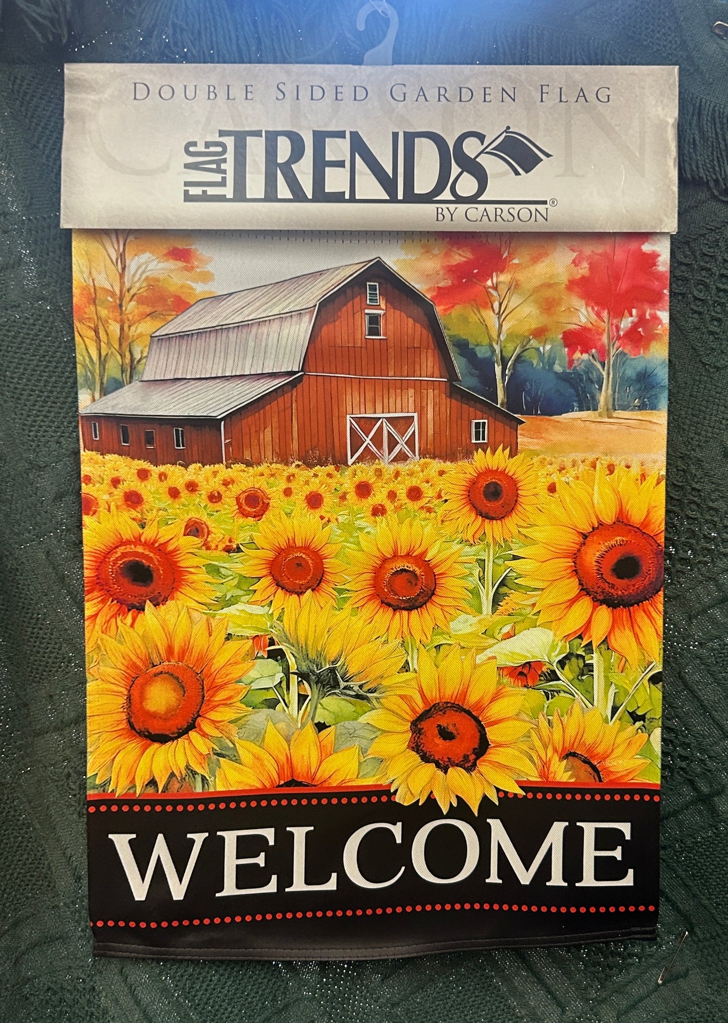Sunflower Field - Welcome - Garden Flag - 12.5" x 18"