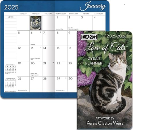 Lang Two Year Purse Calendar - Love of Cats - Persis Clayton Weirs - Planner