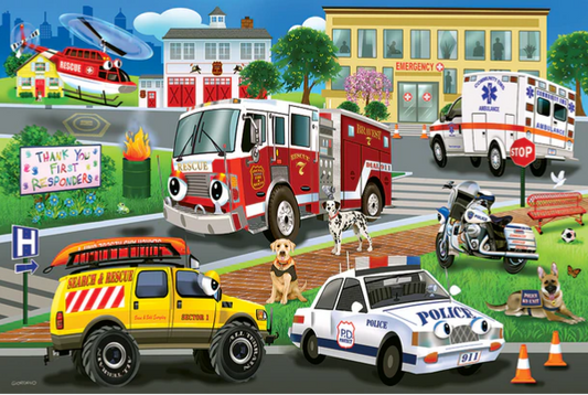 Floor Puzzle - First Responders - 36 Piece Cobble Hill Puzzle
