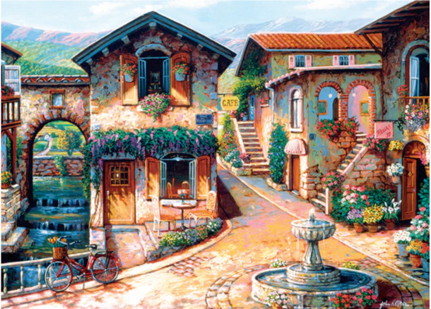 Fountain on the Square - 1000 Piece Cobble Hill Puzzle