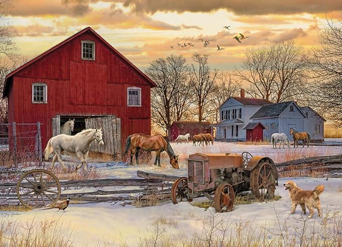 Winter on the Farm - 1000 Piece Cobble Hill Puzzle