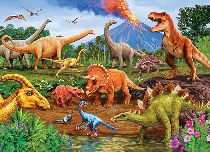 Tray Puzzle - Triceratops and Friends - 35 pieces - Cobble Hill
