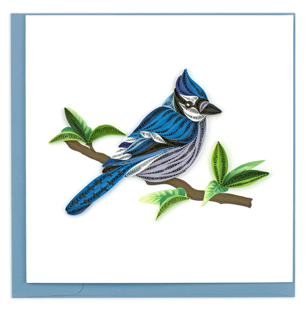 Quilling Card - Blue Jay - handcrafted - Blank Inside