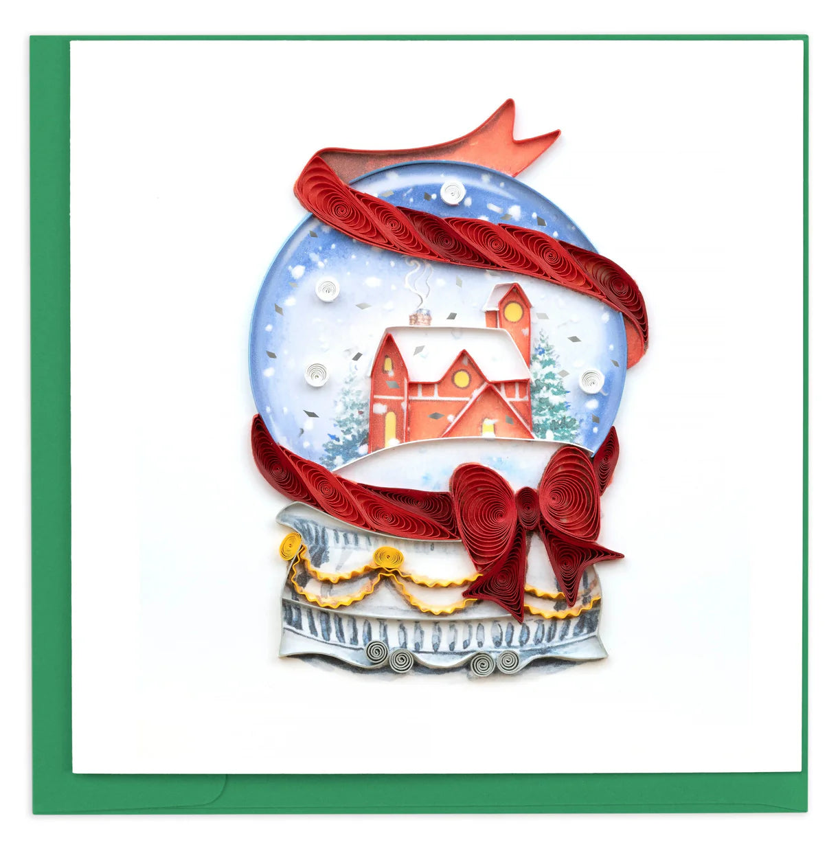 Quilling Card - Snow Globe - handcrafted - Blank inside