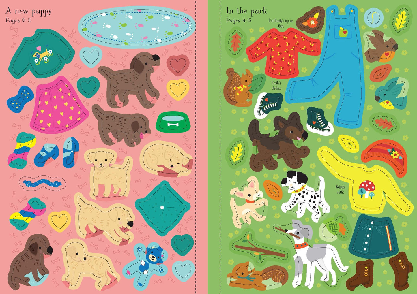 Puppies - Little Sticker Dolly Dressing - Usborne