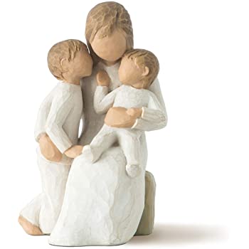 Willow Tree: Quietly - Mother sitting with two children  - a boy and toddler