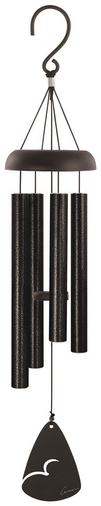 Wind Chime - 21" Black Tubes - Black Metal top and Sail