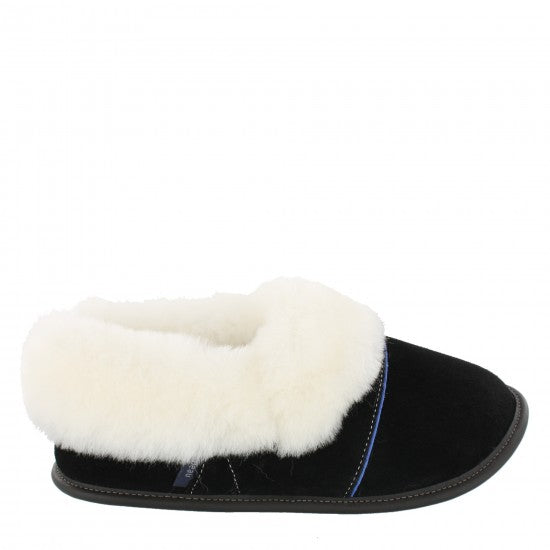Ladies Low-cut - 7.5/8.5  Black / White Fur: Garneau Slippers