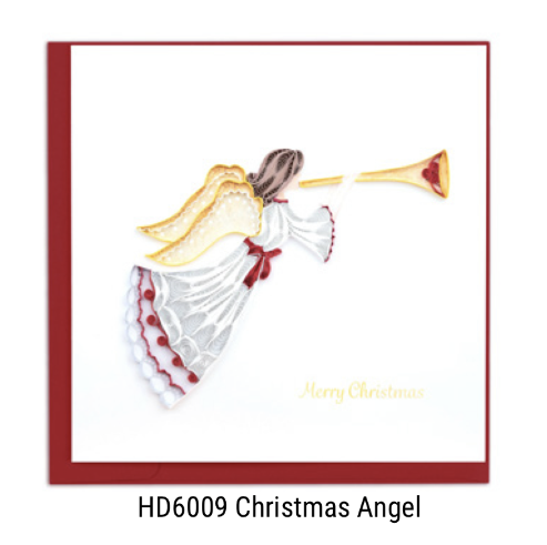 Quilling Card - Christmas - Christmas Angel - handcrafted - Blank inside