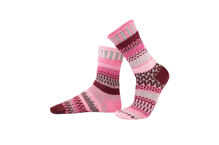 Alpenrose - Large - Mismatched Crew Socks - Solmate Socks