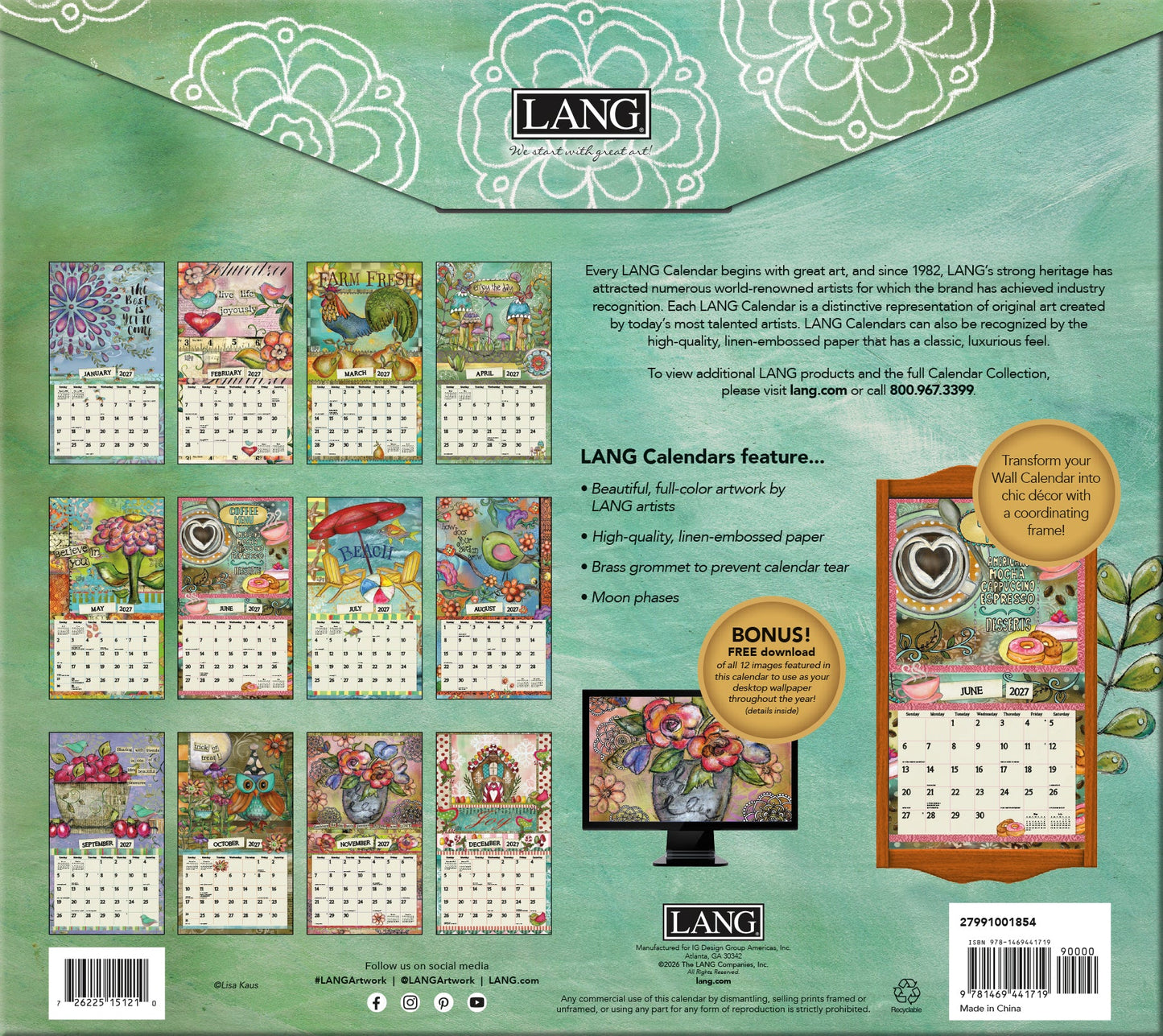 Lang Calendar - Color My World - Lisa Kaus