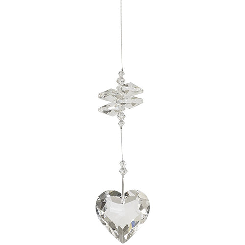 Friendship Heart Crystal - Clear Crystals - Crystal Suncatcher - Canadian Handmade Rainbow Maker