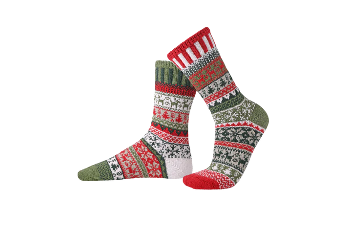 Yuletide - Medium - Mismatched Crew Socks - Solmate Socks