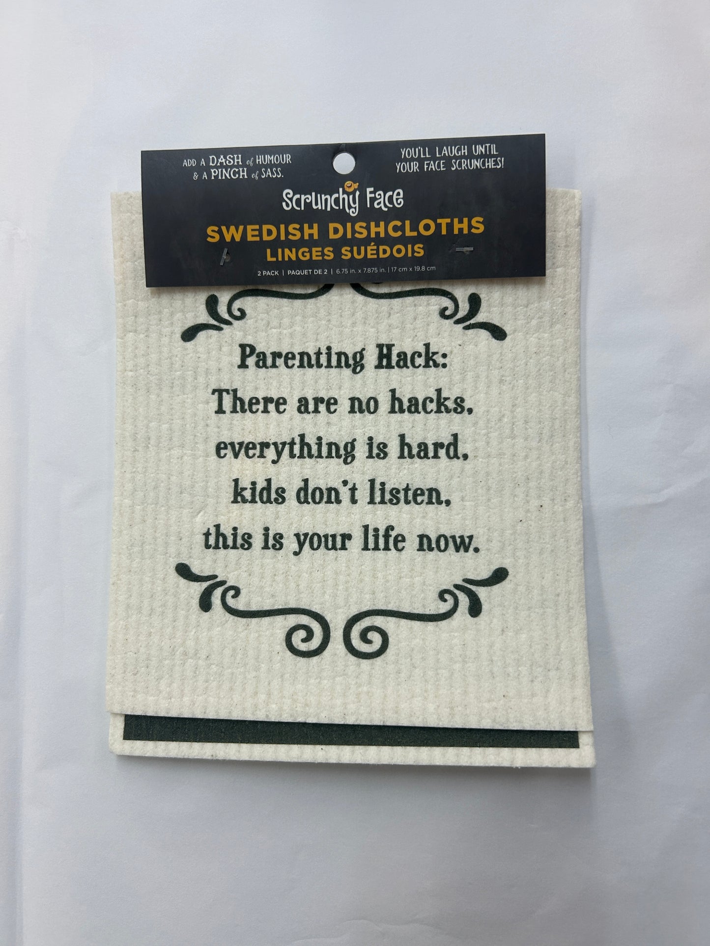 Swedish Dish Cloths - Parenting Hack - Pack of 2 - Scrunchy Face