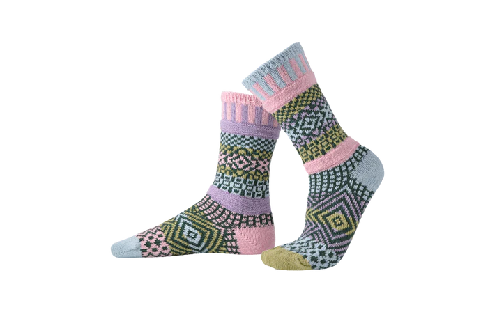Lilac - Large - Mismatched Crew Socks - Solmate Socks
