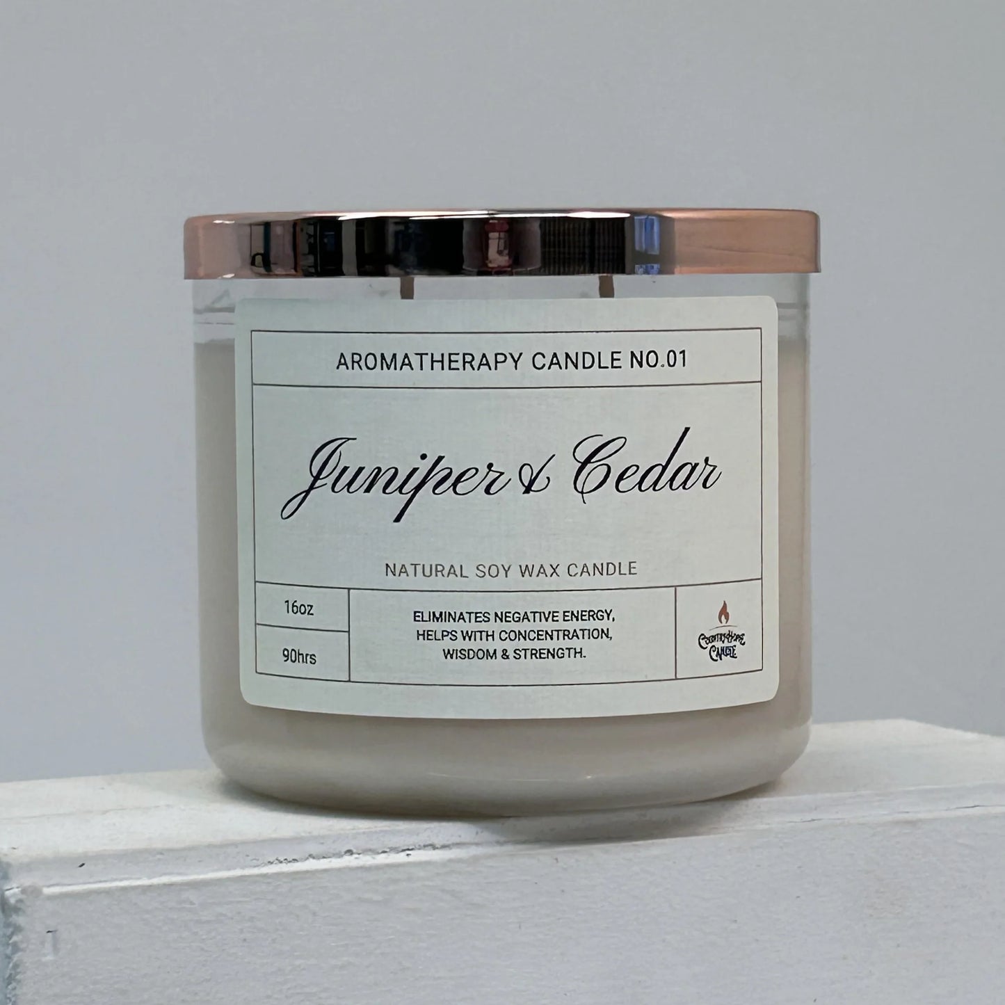 Aromatherapy Two Wick Candle - Juniper and Cedar - Country Home Candle