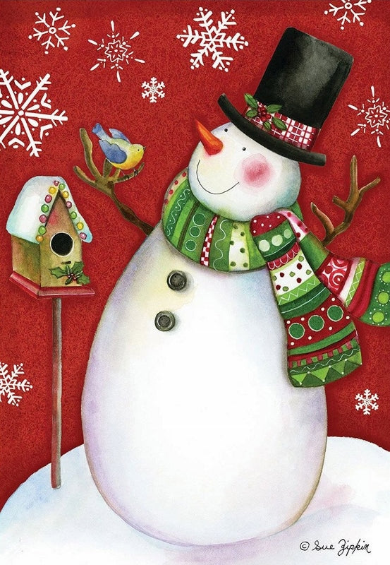 Frosty Friends - Snowman - House Flag - 28" x 40"