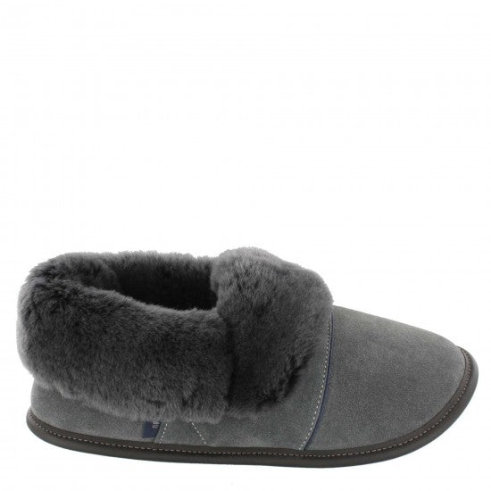 Mens Low-cut - 10.5/11.5  Charcoal / Silverfox fur: Garneau Slippers