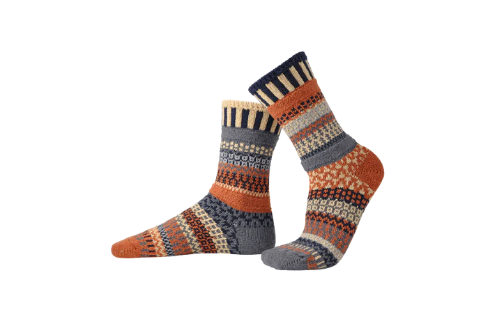 Nutmeg - Large - Mismatched Crew Socks - Solmate Socks